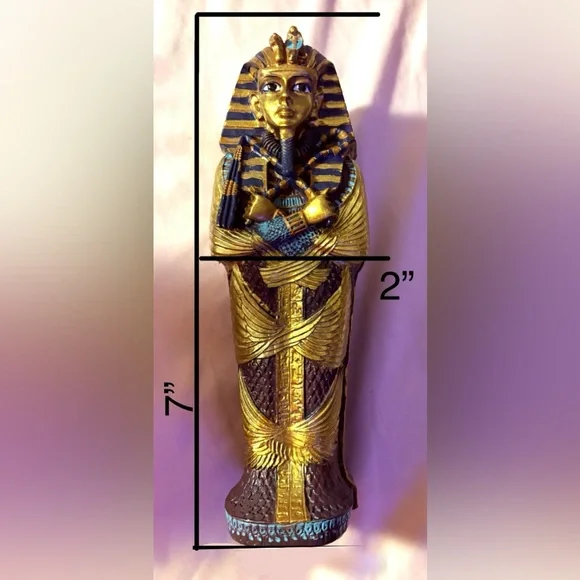 King Tutankhamen trinket box mummy sarcophagus vintage ancient Egypt decor - Picture 5 of 5